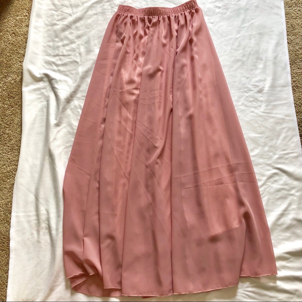 Blush/mauve maxi skirt